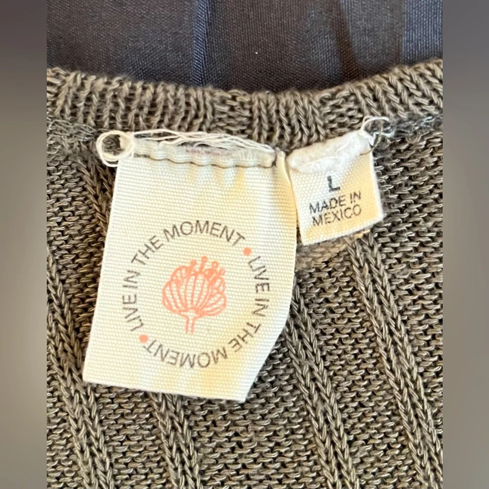 LIVE IN THE MOMENT Women's Lightweight Ribbed Open-Front Cardigan. Size: Large - Picture 5 of 7